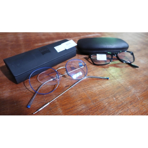 3076 - Zeiss Blue Metal 49X20 Glasses (Damaged Frame) (model:- 22101 401 F/F) (286-47) * This lot is subjec... 