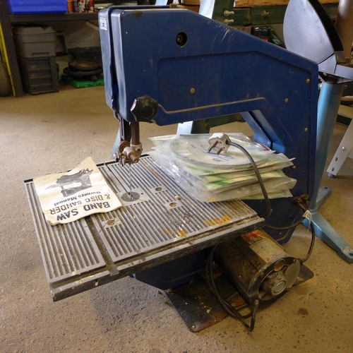 2004 - NU tool No013447, Bandsaw, disc sander, eight spare unused bandsaw blades and manual