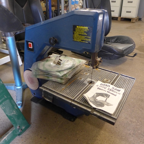 2004 - NU tool No013447, Bandsaw, disc sander, eight spare unused bandsaw blades and manual