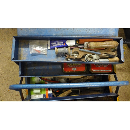 2033 - 2 toolboxes containing a mixed quantity of tools including spanners screwdrivers and more