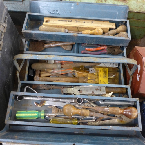 2034 - 2 toolboxes containing a mixed quantity of tools including saw blades, screwdrivers spanners and mor... 