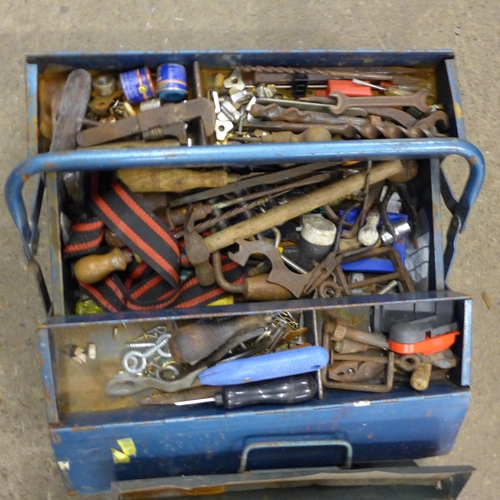 2036 - 2 toolboxes containing a mixed quantity of tools including drill bits, craft knives, screwdriver's a... 