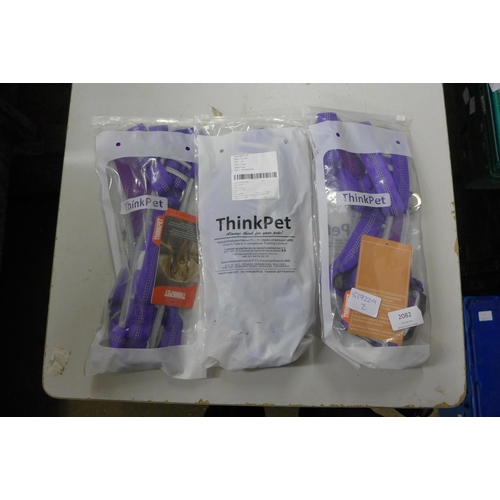 2082 - 3 x Think-Pet dog harnesses in purple (Sealed)