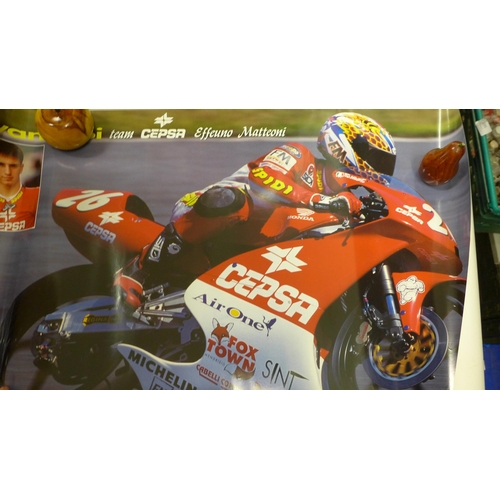 2084 - 18 assorted Superbikes and Moto GP motorbike posters, 1990s and 2000s