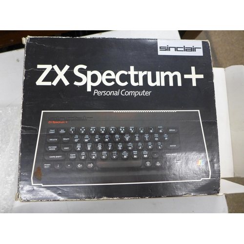 2127 - Sinclair ZX Spectrum vintage computer with joy stick and approximately 30 games