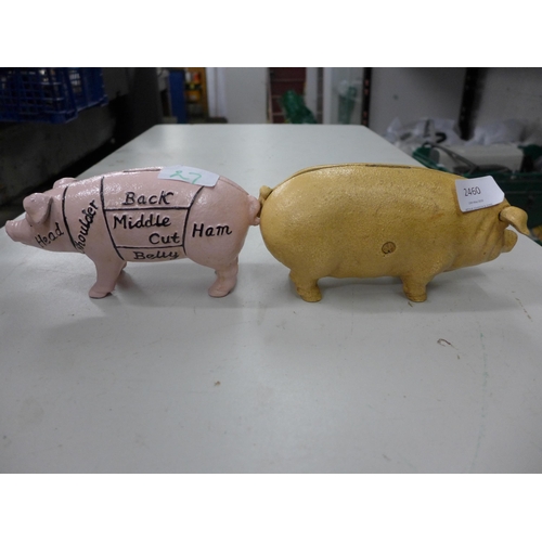 2460 - 2 Pig banks * this lot is subject to VAT