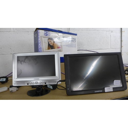 2146 - Portable TV with spares & LCD 8.5