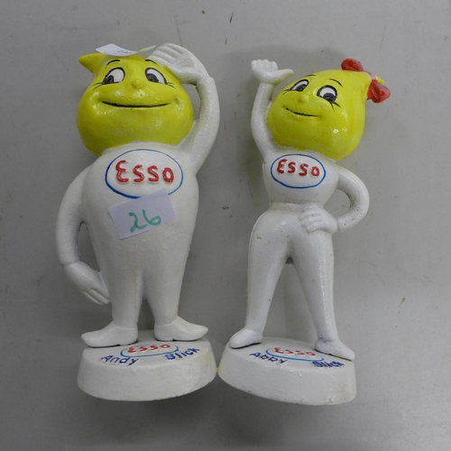 2487 - Pair of Esso banks * this lot is subject to VAT