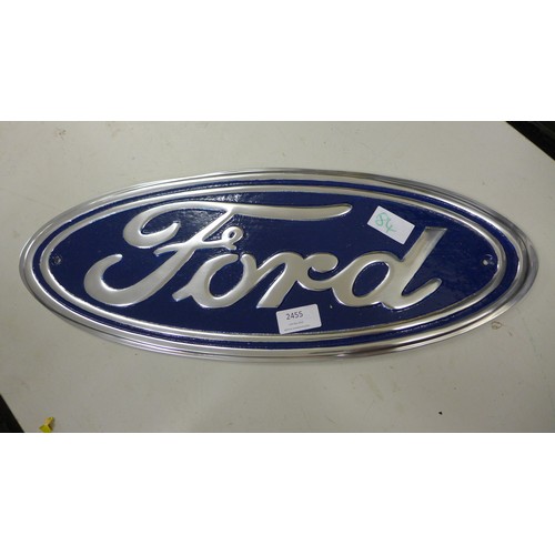 2456 - Aluminium oval Ford plaque * this lot is subject to VAT