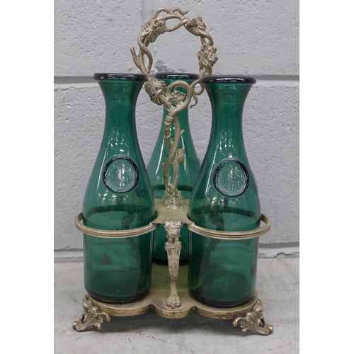 1149 - A three bottled decanter stand **PLEASE NOTE THIS LOT IS NOT ELIGIBLE FOR POSTING AND PACKING**