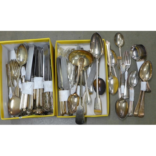 1160 - A box of assorted plated cutlery **PLEASE NOTE THIS LOT IS NOT ELIGIBLE FOR POSTING AND PACKING**