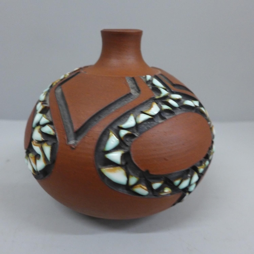 622 - A Poole vase, marked A52 on base and initialled AW, 11.5cm