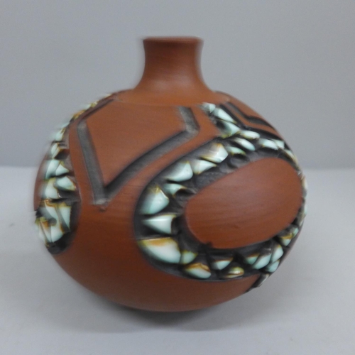 622 - A Poole vase, marked A52 on base and initialled AW, 11.5cm