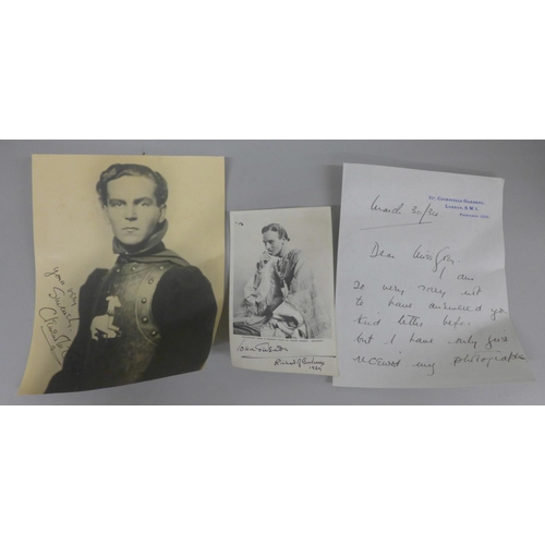 639 - A signed Sir John Gielgud photograph and a signed Clement McCallin photograph with accompanying lett... 