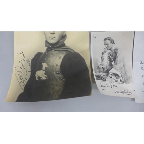 639 - A signed Sir John Gielgud photograph and a signed Clement McCallin photograph with accompanying lett... 