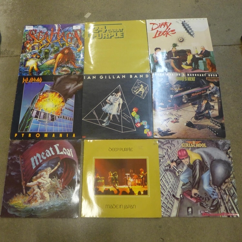 647 - Ten rock and metal LP records