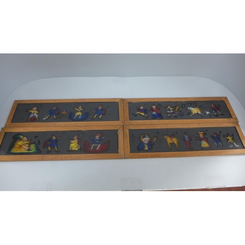 680 - A box of lantern slides, two depicting nursery rhymes