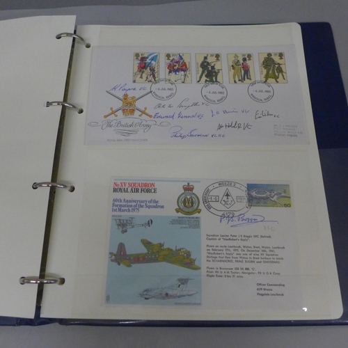 684 - Stamps; an album of commemorative covers signed by combatants in WWII (17), covers including multi-s... 