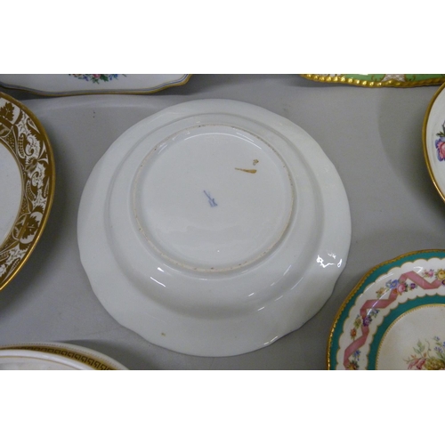 710 - Assorted 18th/19th hand painted porcelain plates, bowl and dishes, including a Meissen bowl decorate... 