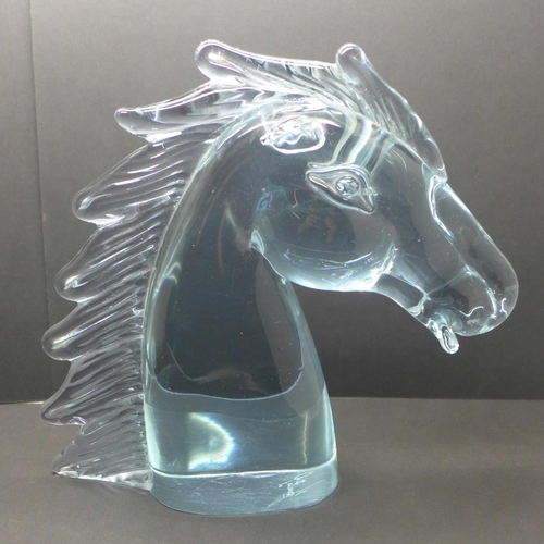 770 - A Horse's head a/f signed by Licio Zanetti - Dichronic glass - changes colour in daylight under fluo... 