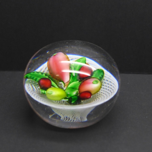 787 - A St Louis glass fruit paperweight