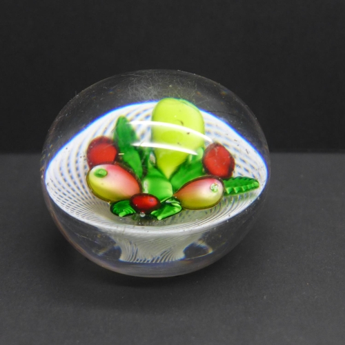 787 - A St Louis glass fruit paperweight