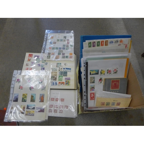 801 - Stamps; a box of China stamps, covers, etc.