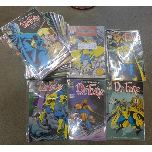 805 - Forty-five DC Comics including Dr. Fate issue 1-4, complete set, and Dr. Fate vol. 2 #1-41, complete