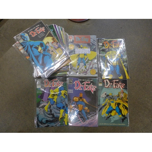 805 - Forty-five DC Comics including Dr. Fate issue 1-4, complete set, and Dr. Fate vol. 2 #1-41, complete