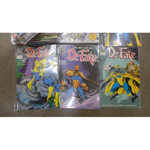 805 - Forty-five DC Comics including Dr. Fate issue 1-4, complete set, and Dr. Fate vol. 2 #1-41, complete