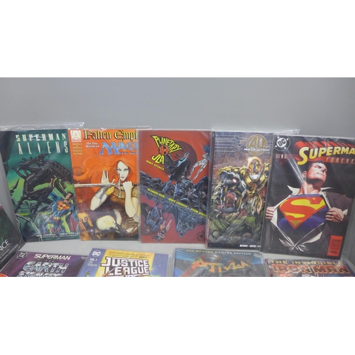 830 - Ten mixed graphic novels including Ironman and Superman