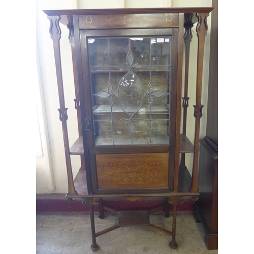 316 - An Art Nouveau inlaid mahogany display cabinet, manner of Shapland & Petter