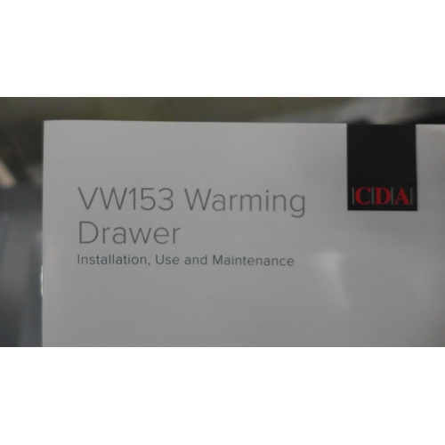 3010 - CDA Black Glass Warming Drawer (Model: VW153) - *This lot is subject to VAT