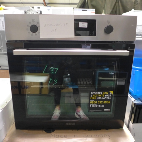 3034 - Zanussi Single Pyrolytic Oven, original RRP £349.17 inc. VAT (H589xW594xD568) (Model: ZOPNX6X2) (394... 