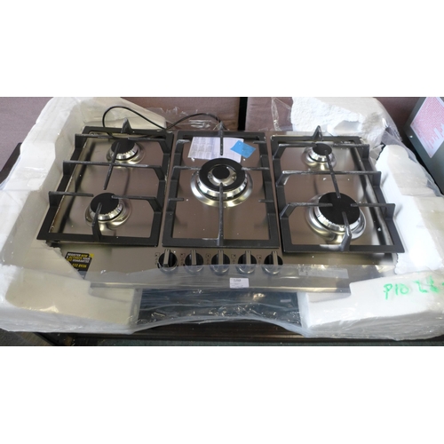 3288 - Zanussi 5 Burner Gas Hob (H48xW857xD520), original RRP £332.50 inc. VAT - model:- ZGNN955X (394-43) ... 