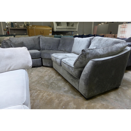 1416 - A Halley charcoal upholstered curved RHF corner sofa