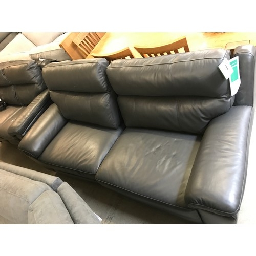 1573 - Grace Grey Leather 2.5 Seater Power Recliner sofa, original RRP £891.66 + VAT (4165-38) (H 100 X W 2... 