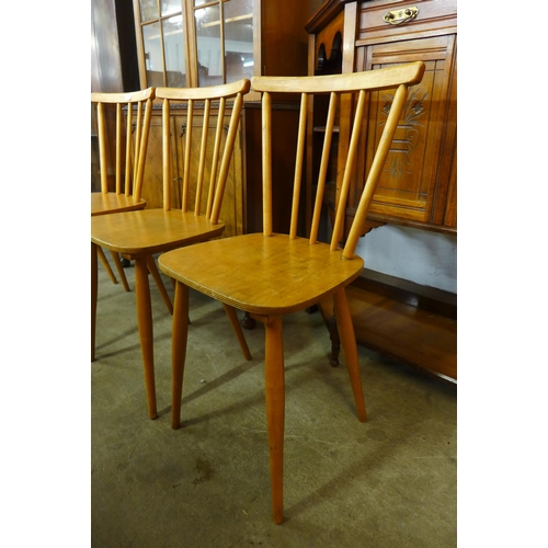 116 - A set of four Danish Farstrup beech kitchen chairs