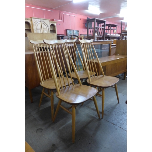 120 - A set of four Ercol Blonde elm and beech Goldsmith chairs