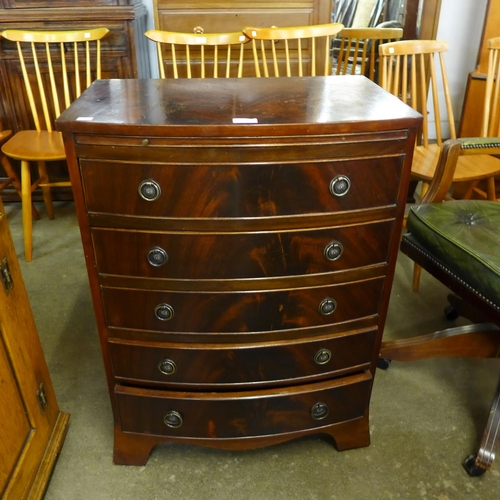 214 - A small mahogany bow front chest of drawers