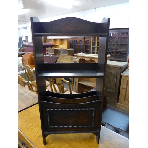 215 - An early 20th Century oak newspaper rack/bookcase