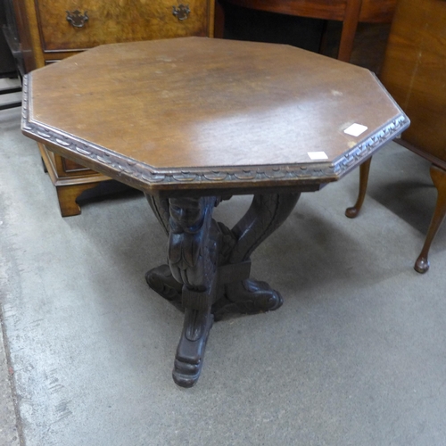 236 - A 19th Century Italian Baroque Revival carved oak octagonal occasional table