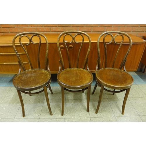 258C - A set of three early 20th Century beech bentwood chairs