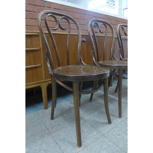 258C - A set of three early 20th Century beech bentwood chairs