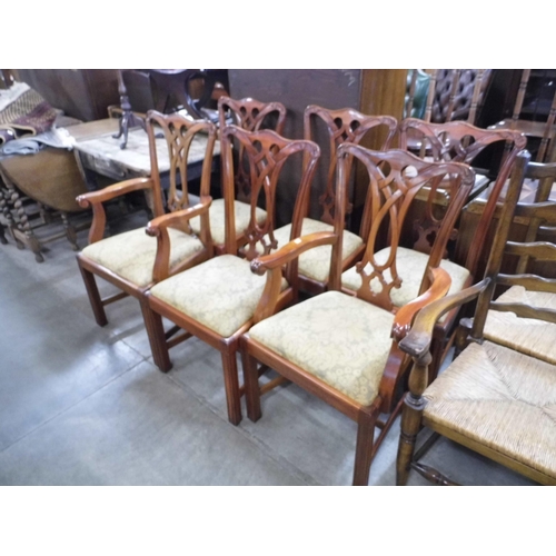 310 - A set of six Chippendale style mahogany dining chairs