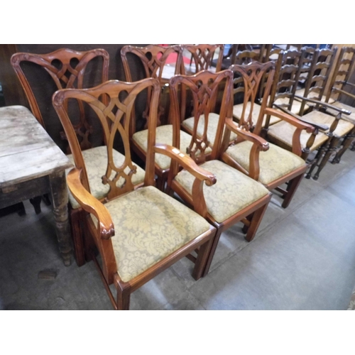 310 - A set of six Chippendale style mahogany dining chairs