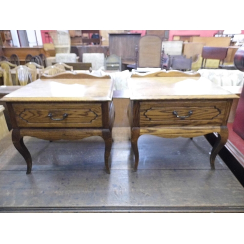 335 - A pair of Adam Bede oak bedside tables