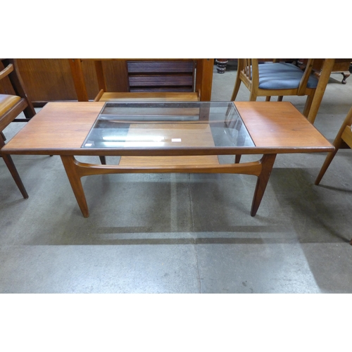 34 - A G-Plan Fresco teak and glass topped rectangular coffee table