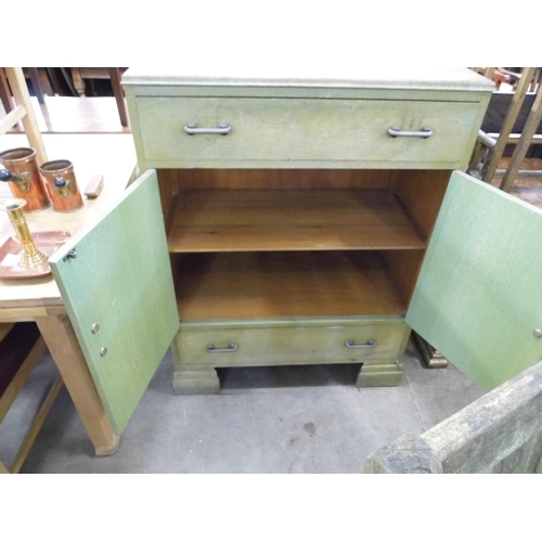 346 - An Art Deco painted oak tallboy