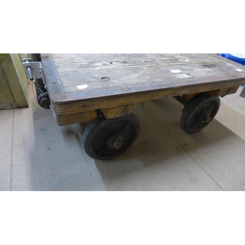 402 - A Slingsby industrial flatbed trolley